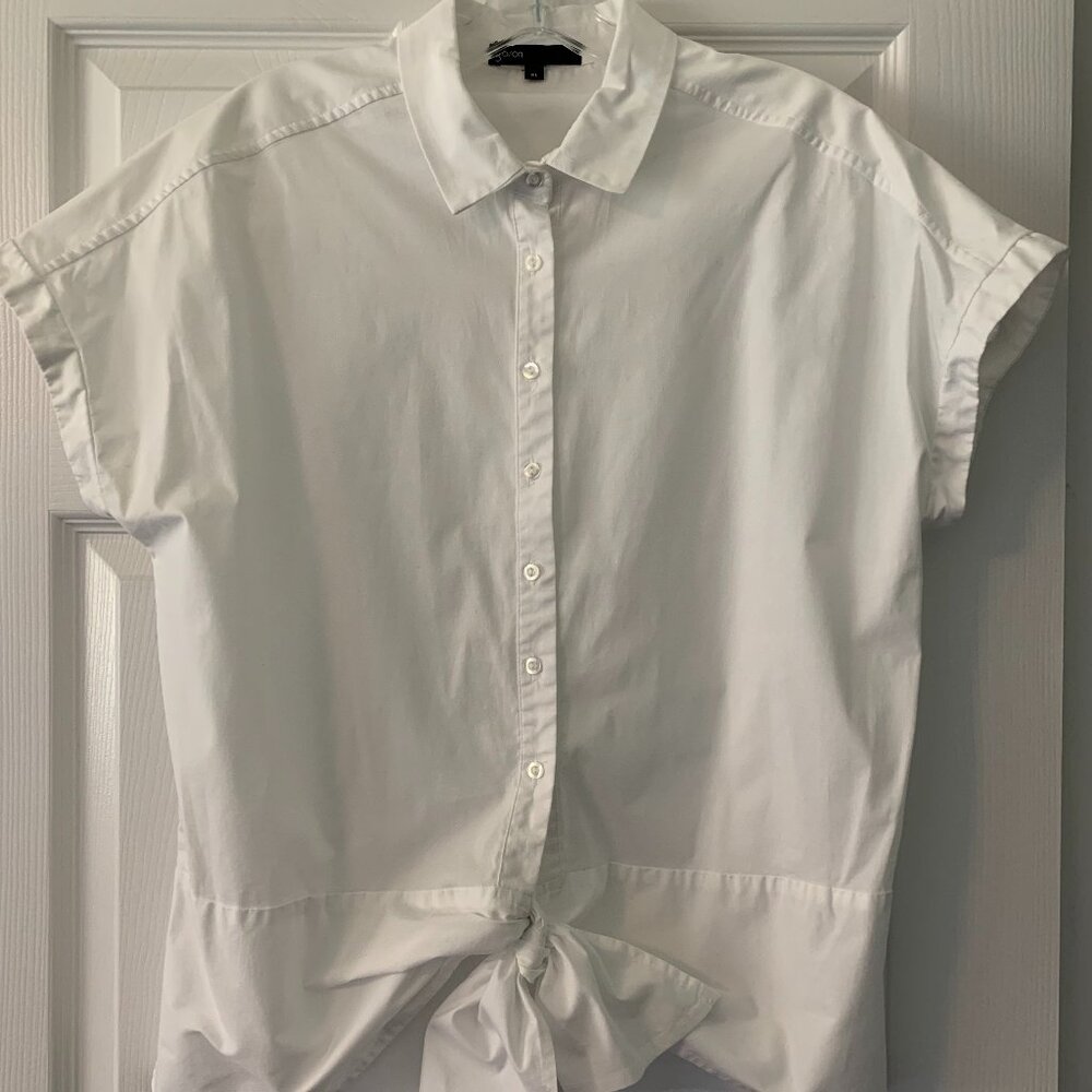 Gibson White Button-Up Blouse